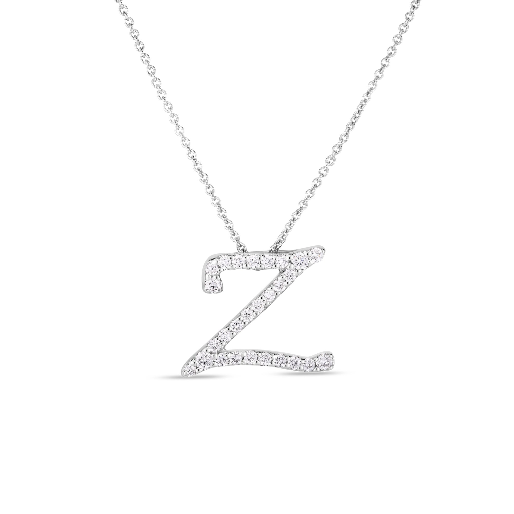 Roberto coin cursive 2025 initial necklace